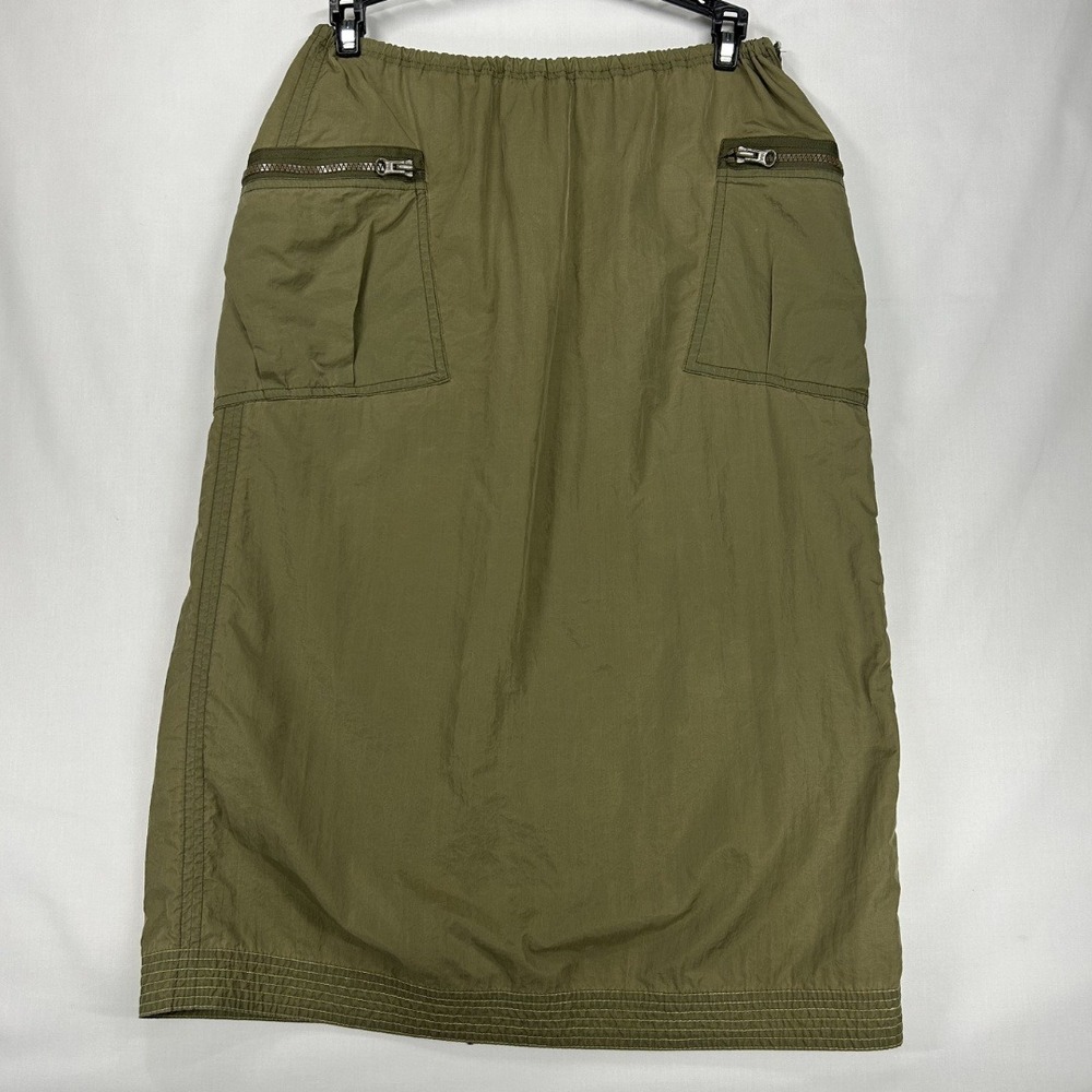 Calvin Klein Jeans Vintage 2000S/ Y2K Woman's Cargo Straight Midi Skirt Green M